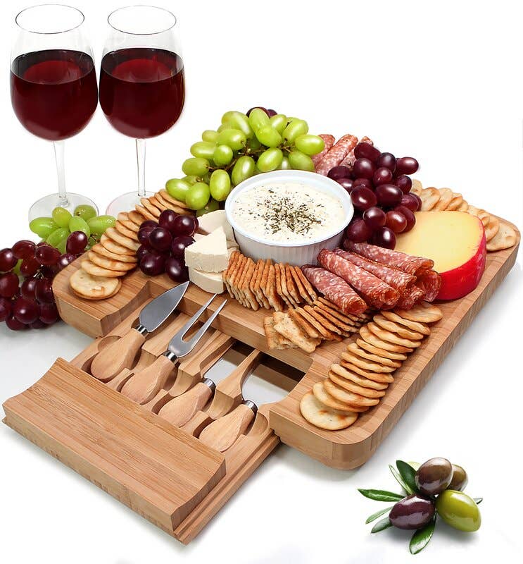 Bamboo Cheese Board Charcuterie Set