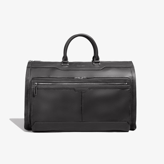 Black All Leather Garment Weekender Overnighter Bag Duffel Travel