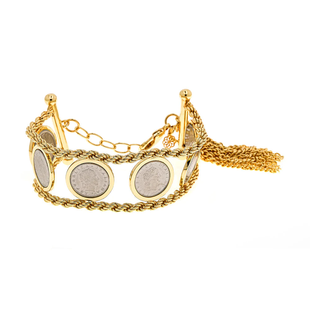 Christina Sabatini Italian Lira 6 Coin Bracelet