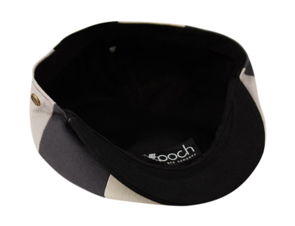 100% COTTON PATCH WORK NEWSBOY CAPS BLACK GRAY IVORY