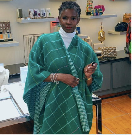 Shireleah reversible green Poncho Wrap