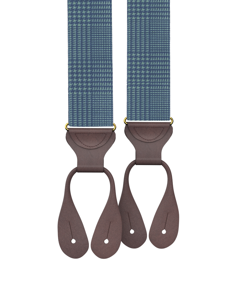KK & Jay Supply Co. - Limited Edition<br>Glen Check Navy Suspenders