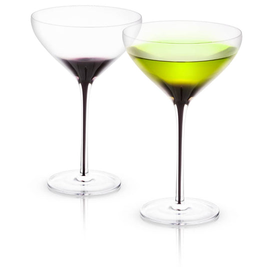 Black Swan Martini Glasses, Set of 2