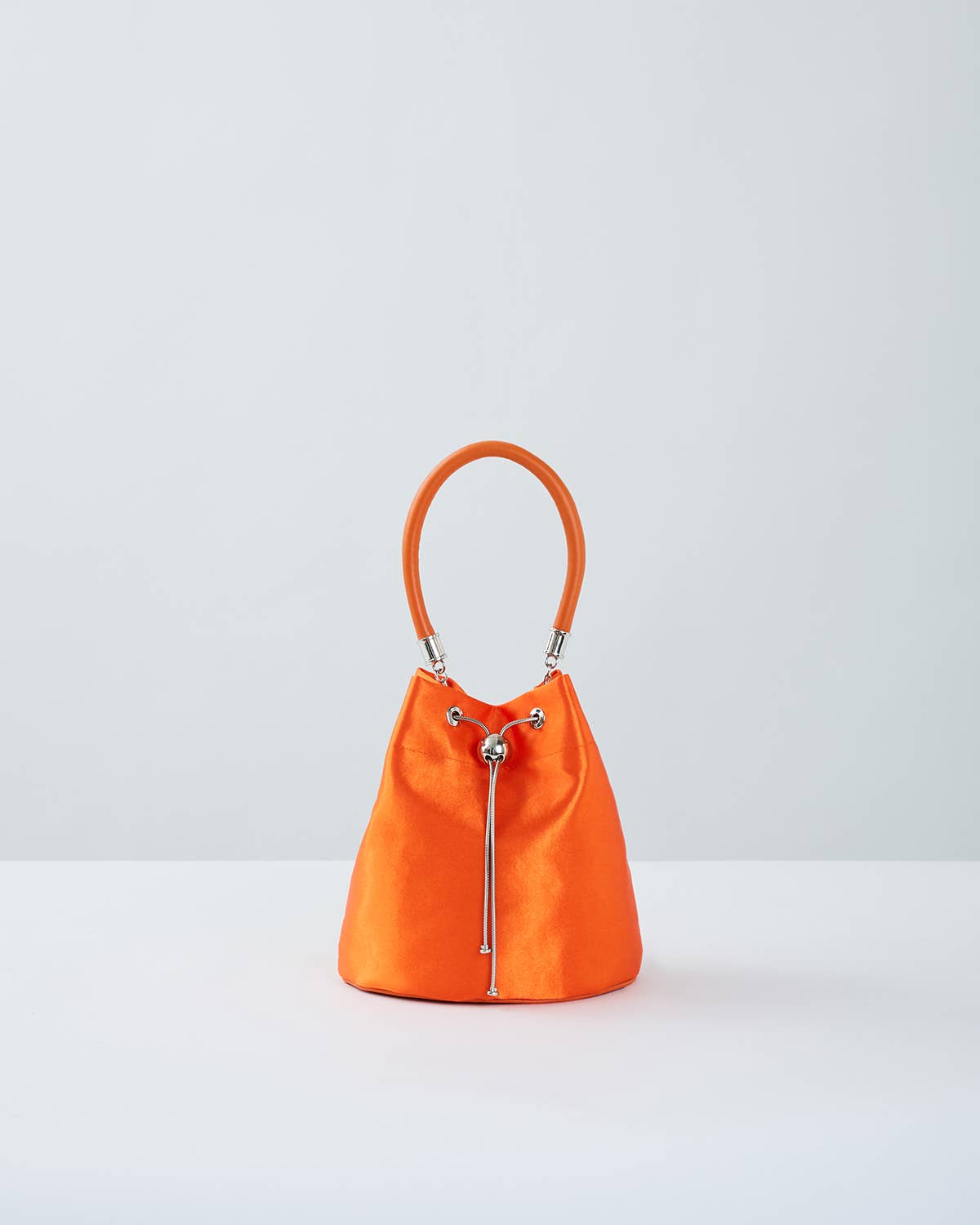 BORSA A MANO AURORA ORANGE SATIN POUCH BAG