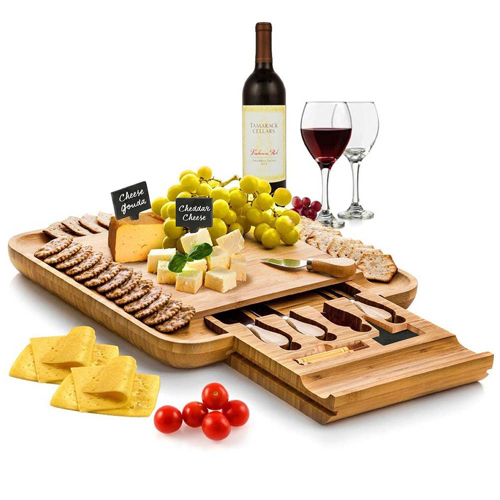 Natural Bamboo Cheese & Charcuterie Buffet Cutting Board