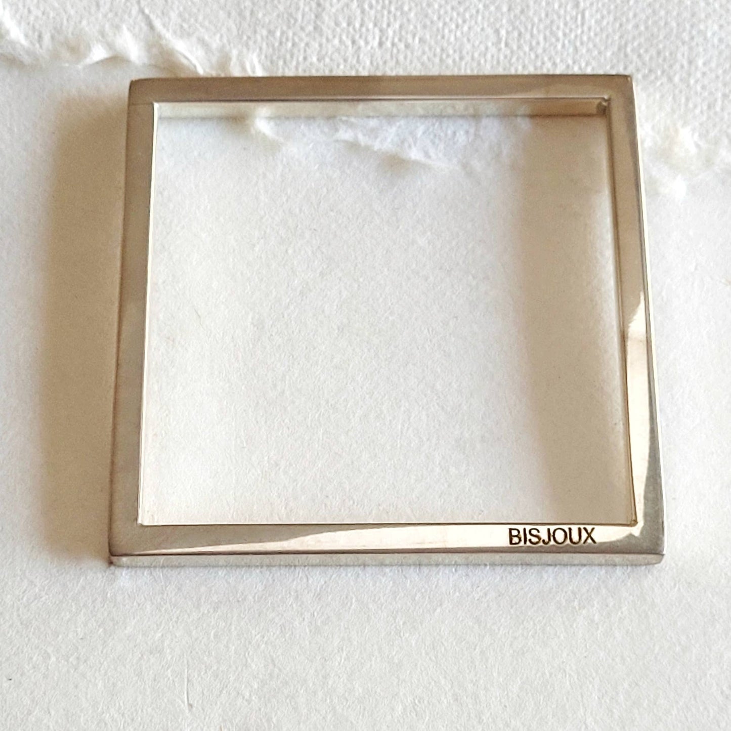 Brass Quad square Bangle bracelet in silver or brass