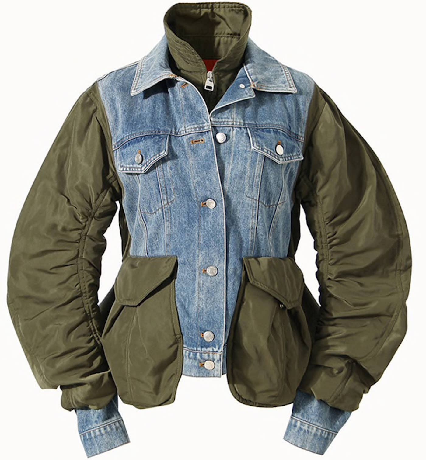 Statement Making Denim-Olive Jacket