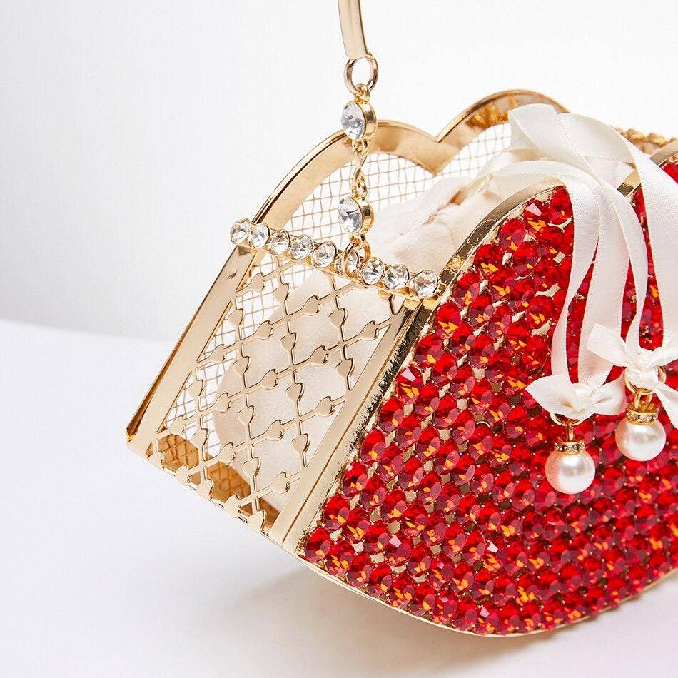 Vermillion Diamond Rouge Pout Evening Bag