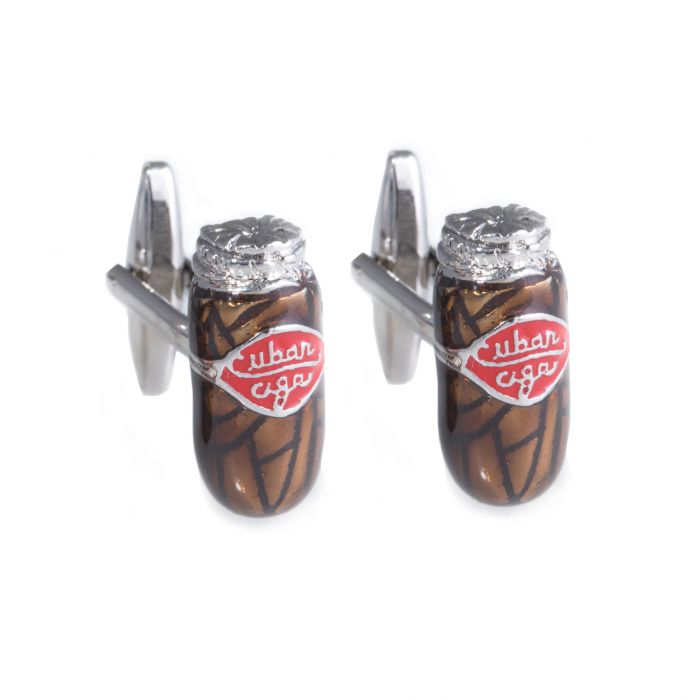 Rhodium Plated Cigar Ash Cufflinks