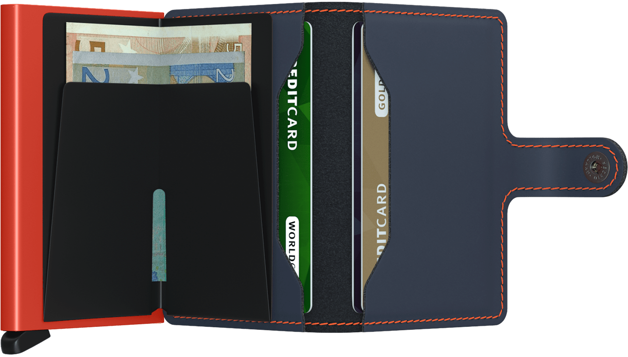 Miniwallet Matte Nightblue & Orange
