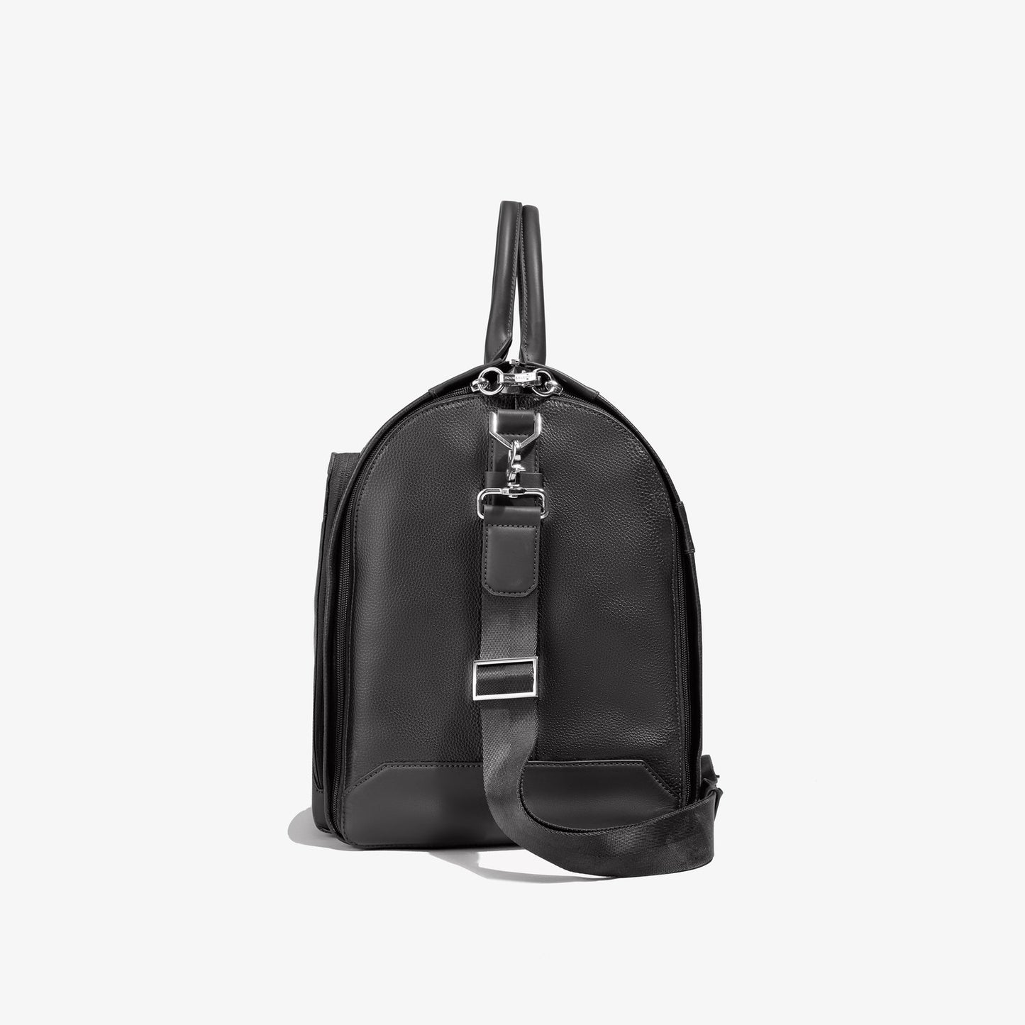 Black All Leather Garment Weekender Overnighter Bag Duffel Travel