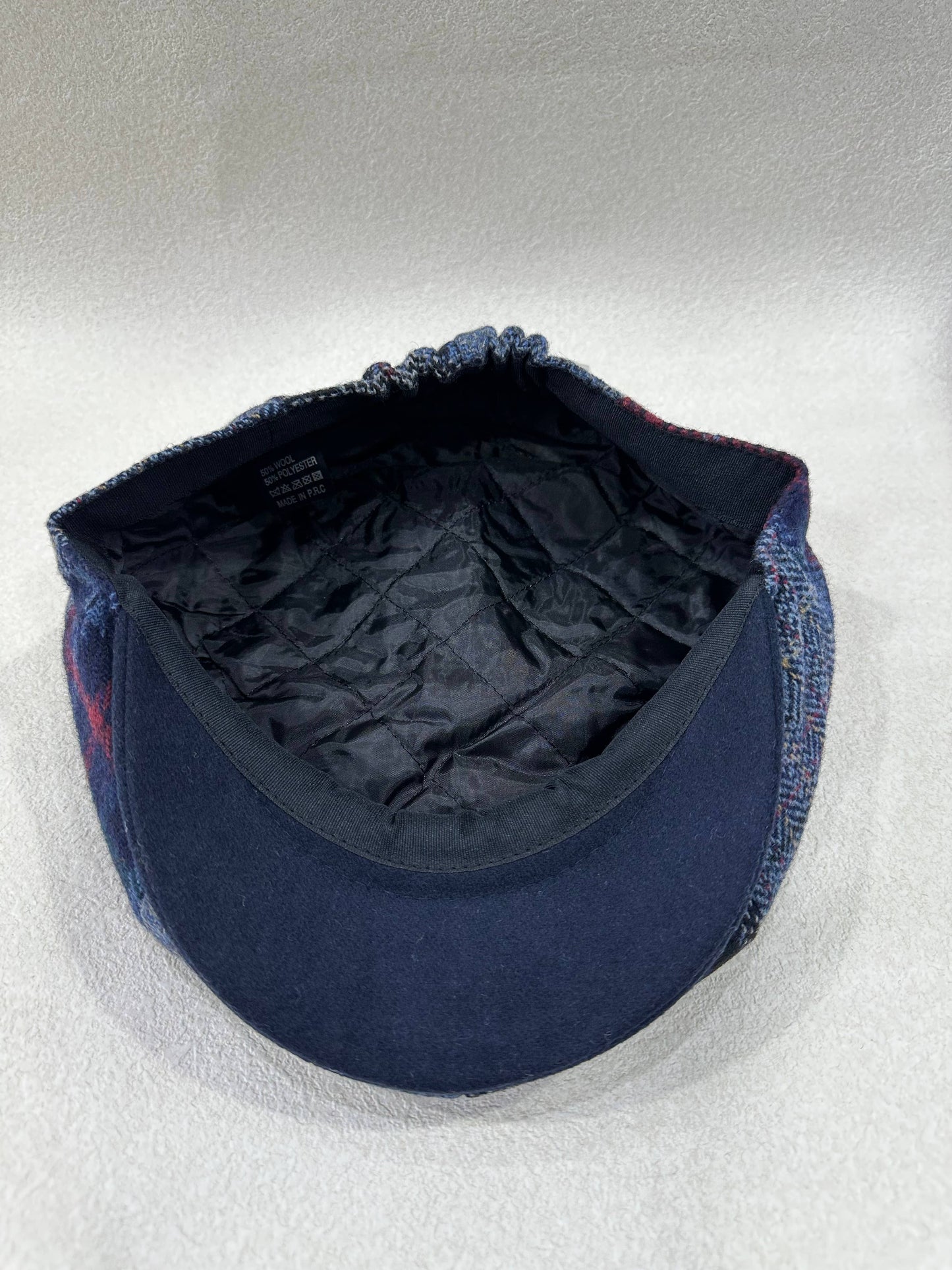 LEXA PLUS - H-7-22 Newsboy cap in blue patchwork tweed