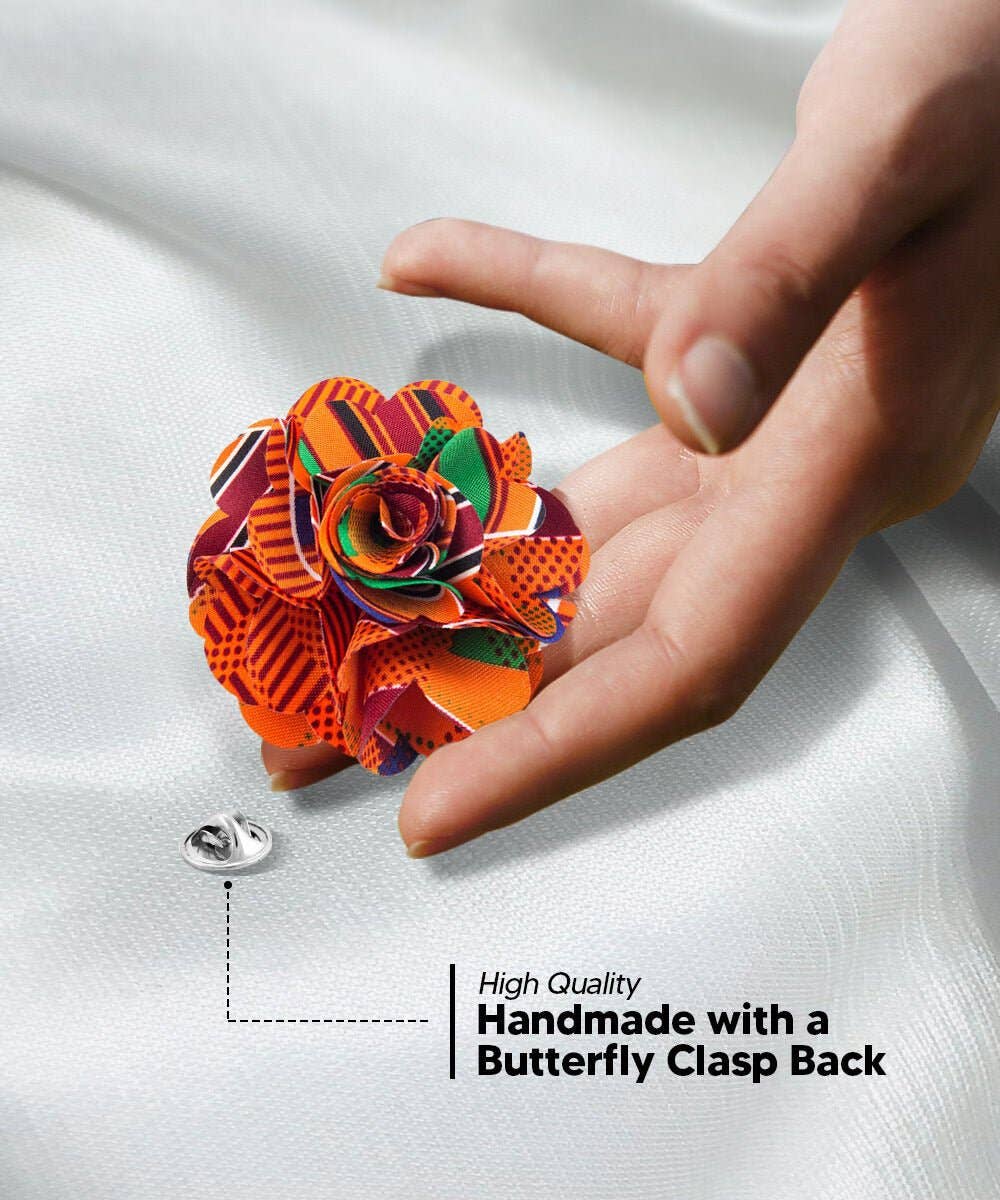 Dubal Brothers - Vittorio Vico Kente Flower Lapel Pin: Kente #2