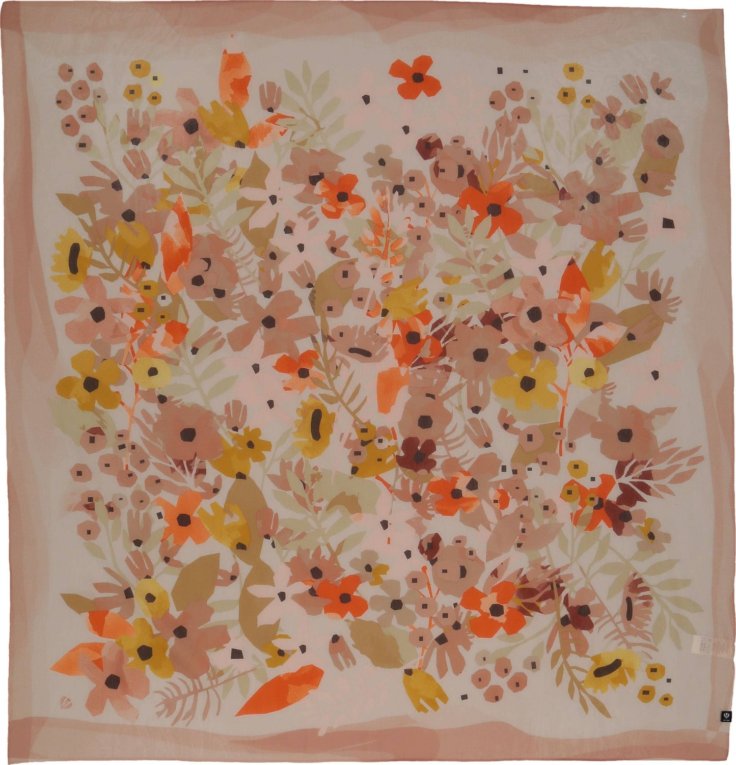 FRAAS - The Scarf Company - Floral Artistry Cotton Silk Square: Orchid Pink