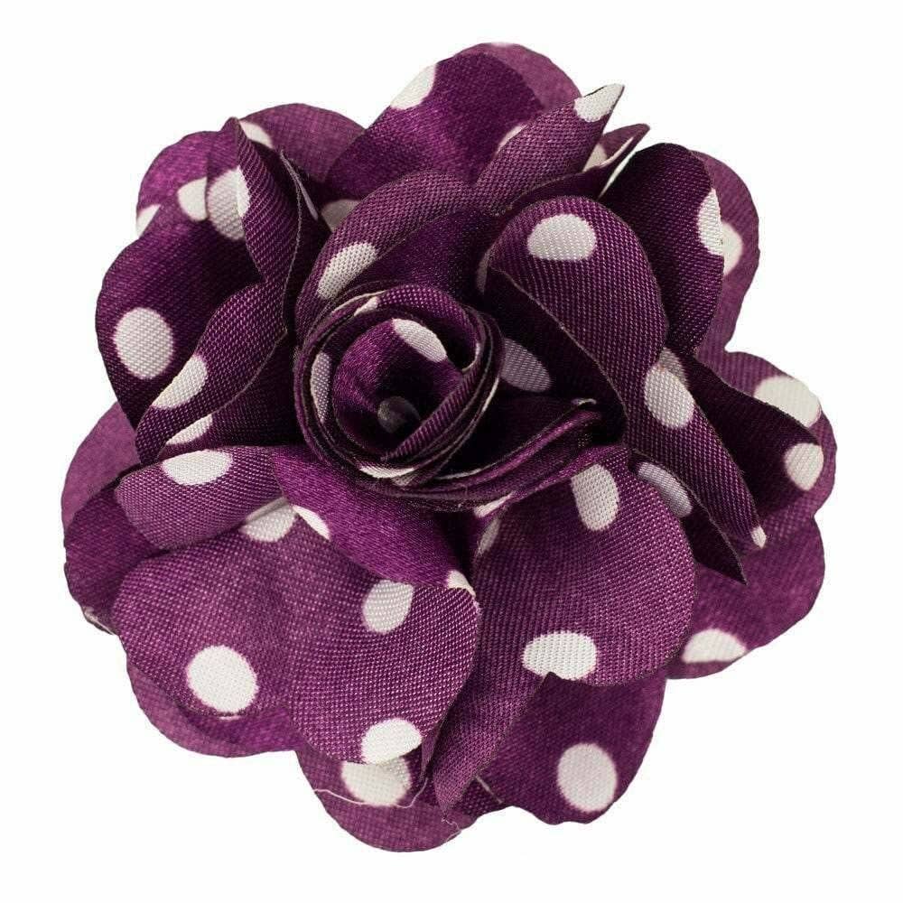 Dubal Brothers - Vittorio Vico Men's Formal Polka Dot Flower Lapel Pin: Flower Pin Suit Accessories Pins for Suit or Tuxedo by Classy Cufflinks: Brown & Ivory (41) / One Size
