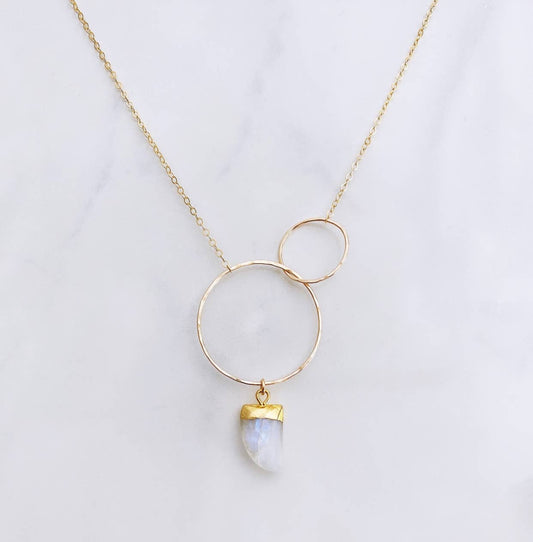 Bonnie Boardman Jewelry - Moonstone double circle necklace