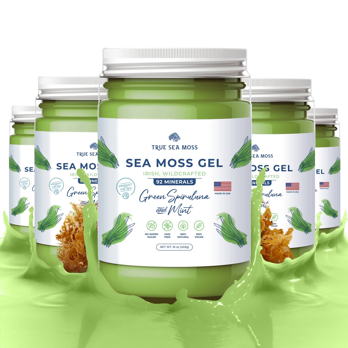 TrueSeaMoss - GREEN SPIRULINA SEA MOSS GEL: 1 Pack