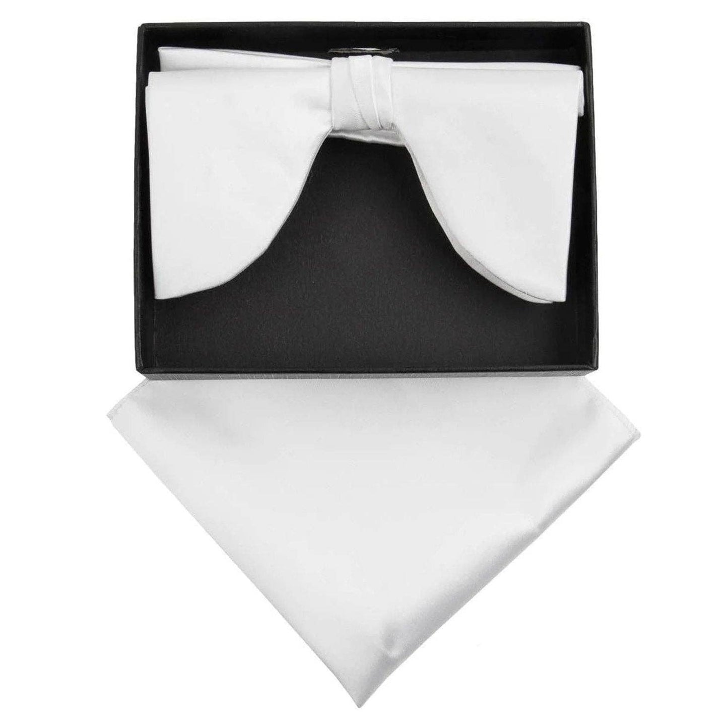 Dubal Brothers - Vittorio Farina Edwardian Bow Tie & Pocket Square by Classy Cufflinks: Black