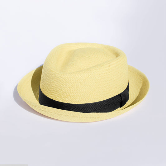 Elegancia Tropical Genuine Panama Hats - Santa Fe Yellow Urban Straw Panama Hat - Unisex: Extra Large