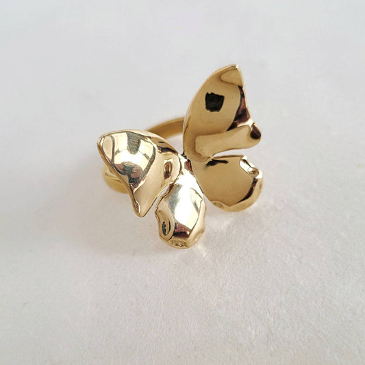 Bisjoux - Brass ring adjustable butterfly Ring: Ring