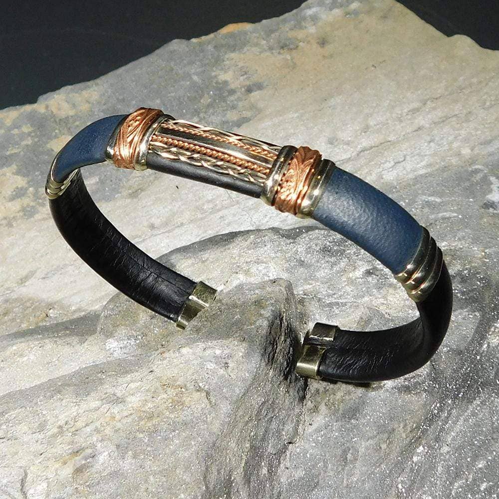 HPSilver, LLC - BR.ULB.1310 - Unique Leather Bracelet