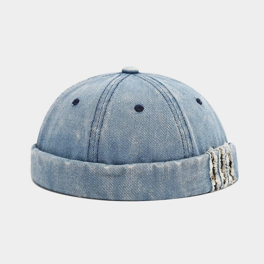 ACCITY - Washed Denim Brimless Sailor Cap Unisex_CWAH04670: Blue / (OS) 1