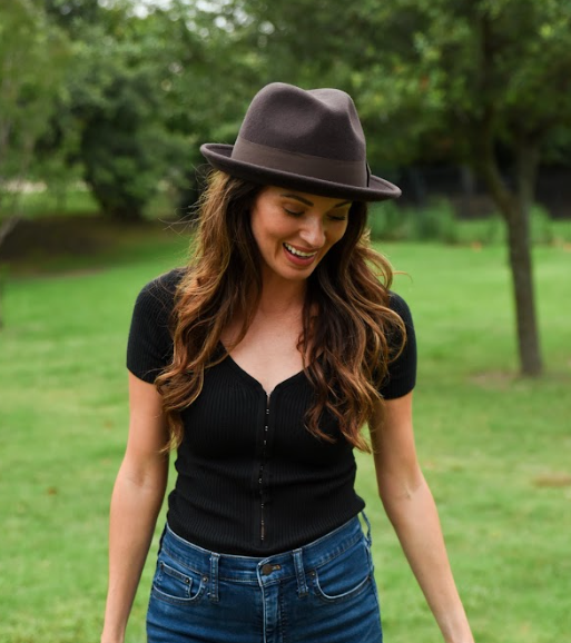 American Hat Makers - Crushable Wool Felt Pinch Front Hat - Style Pablo: Black / LG