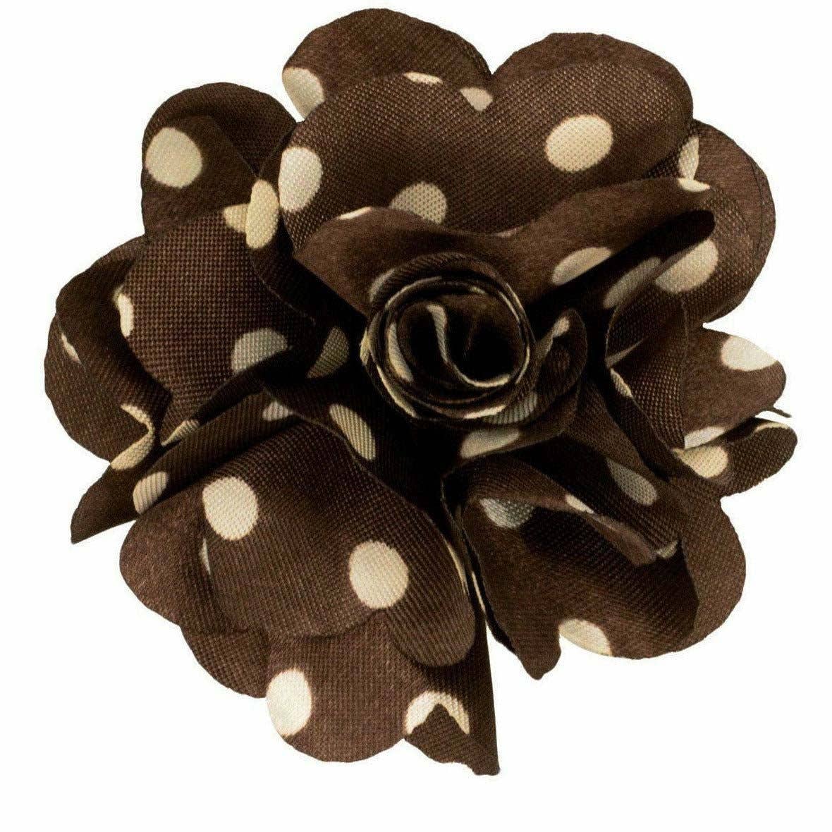 Dubal Brothers - Vittorio Vico Men's Formal Polka Dot Flower Lapel Pin: Flower Pin Suit Accessories Pins for Suit or Tuxedo by Classy Cufflinks: Red & White (44) / One Size