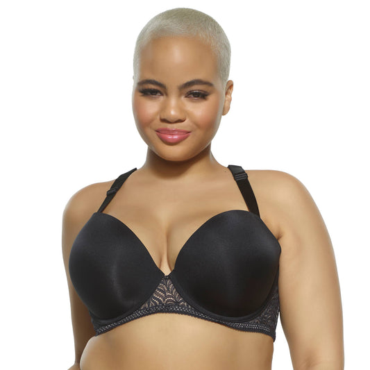 Felina - Carolina Seamless Plunge Racerback Bra - Black: Black (BLK) / 34DDD