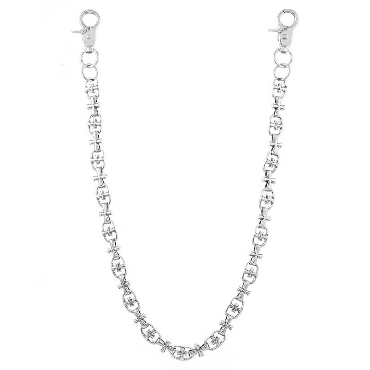 ACCITY - FASHION PERSONALITY CROSS YOUTH JEANS CHAIN_CWMM4875: Silver / (OS) 1