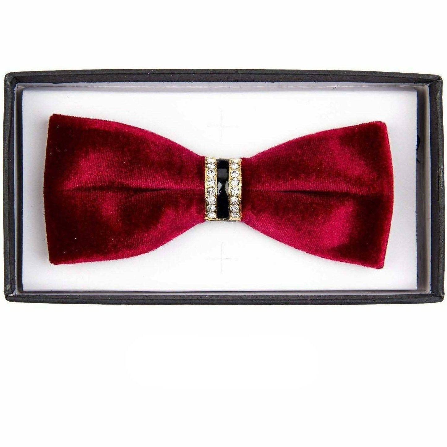 Dubal Brothers - Vittorio Farina Velvet Bow Tie by Classy Cufflinks: Black (VB 001) / One Size