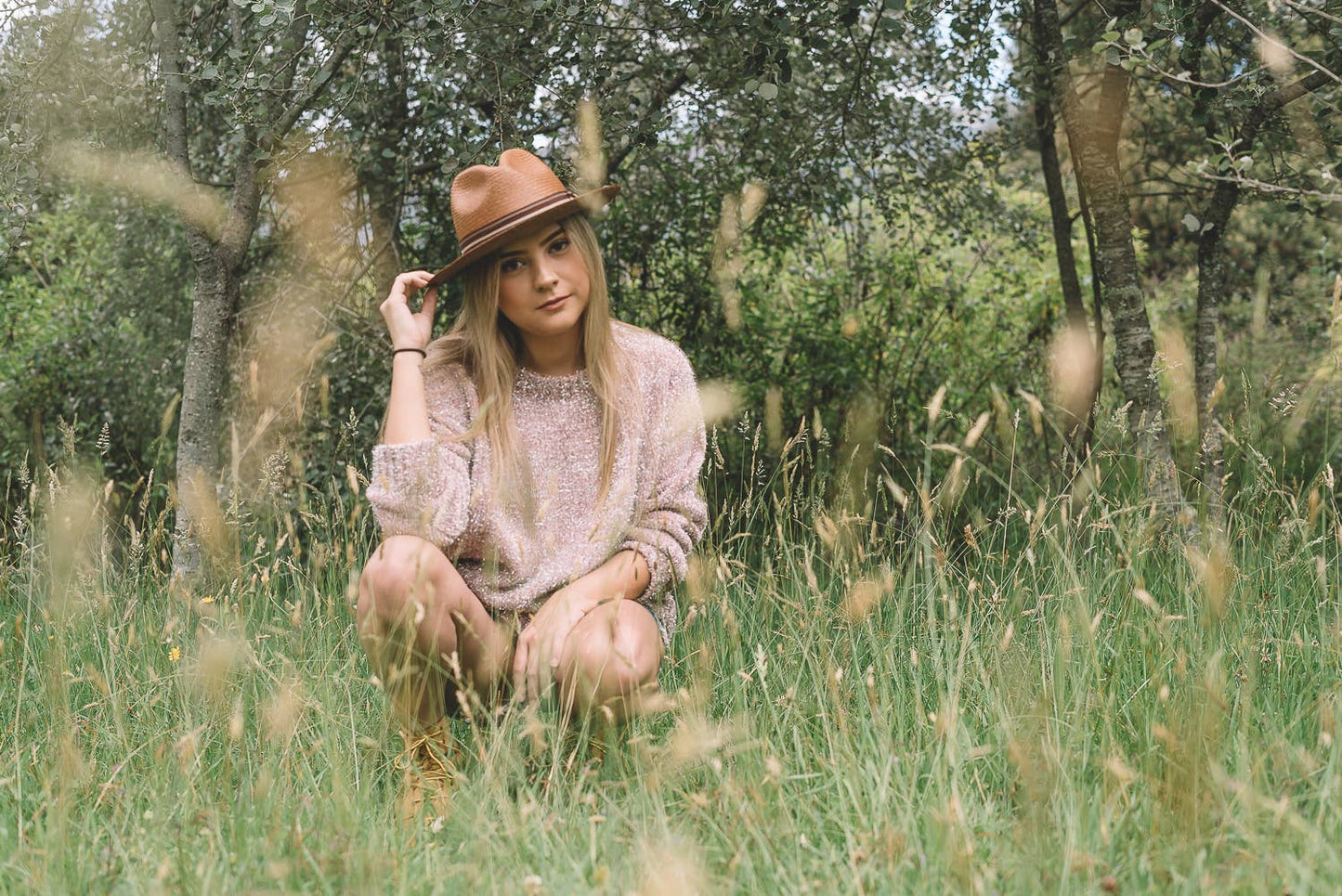Elegancia Tropical Genuine Panama Hats - Classic Caramel Panama Hat - Handmade Straw Summer Hat: Large