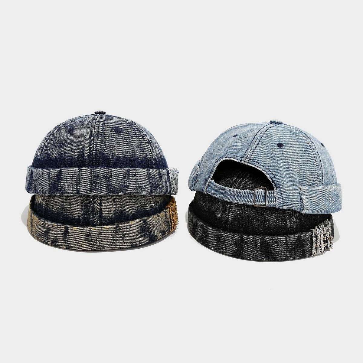 ACCITY - Washed Denim Brimless Sailor Cap Unisex_CWAH04670: DARKBLUE / (OS) 1