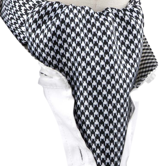 Tie Mood - Black & White Checkered Ascot Tie