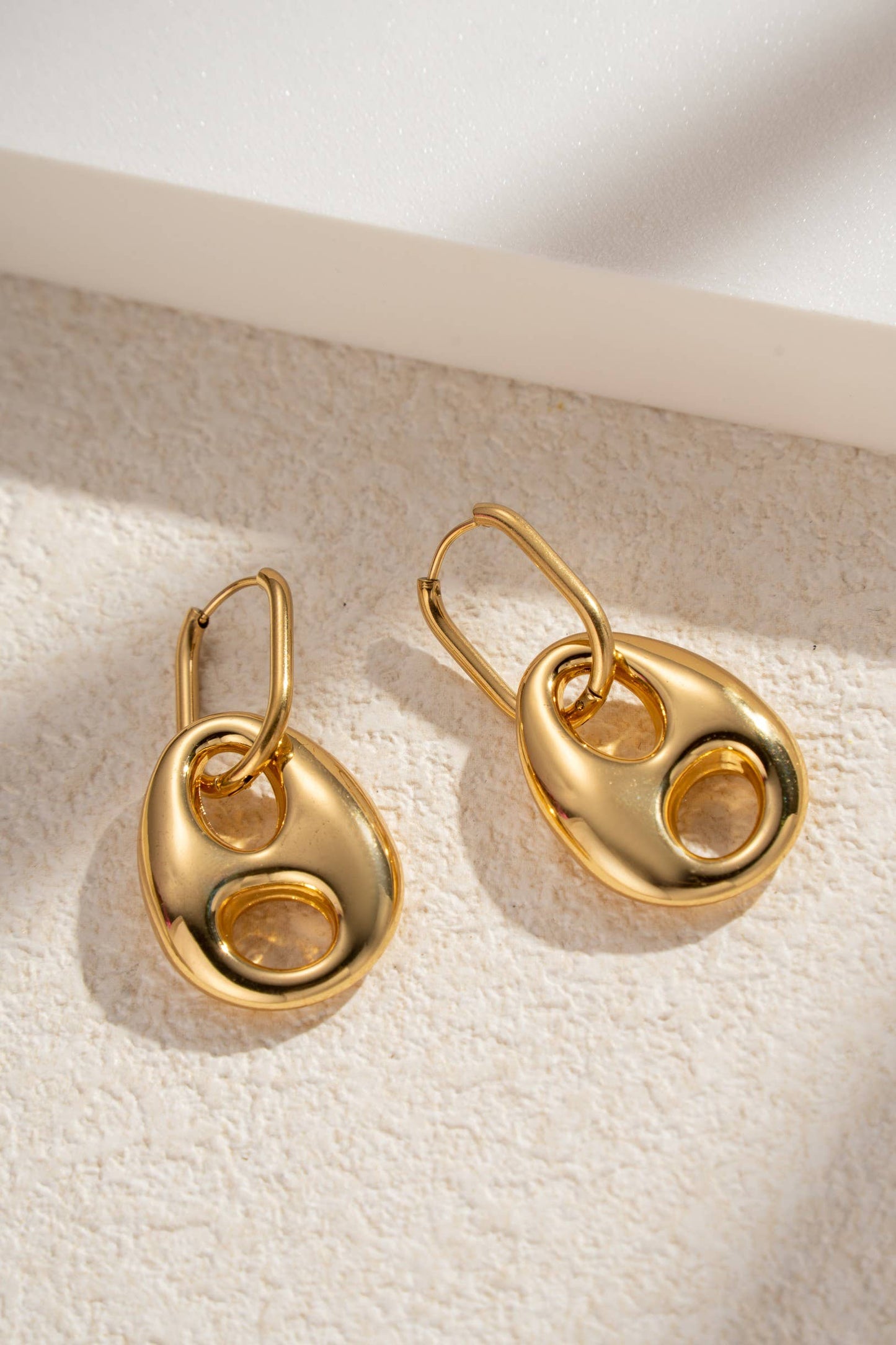 COSMOS - Sculpted Gold Loops Open Circle Stainless Steel