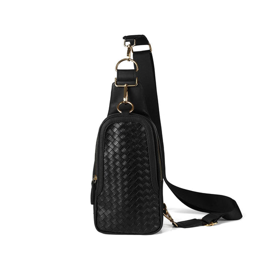 Selini New York - Woven PU Crossbody Sling Bag with Adjustable Strap