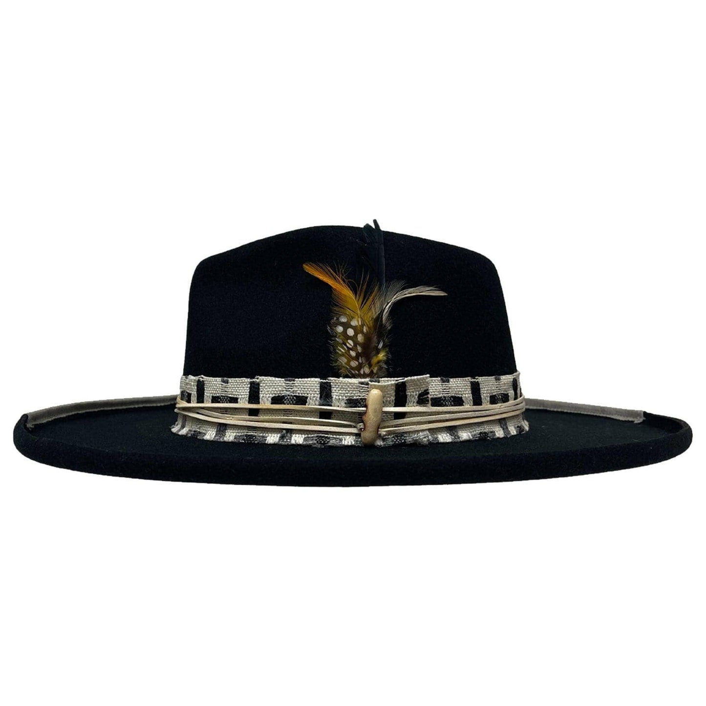 American Hat Makers - Wool Felt Teardrop Curled Brim Hat- Style Lounge: Black / LG