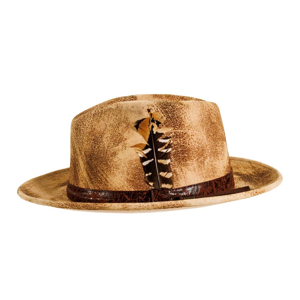 American Hat Makers - Wool Felt Packable Hat - Style Bootlegger Open Sizing 6: Ivory / LG