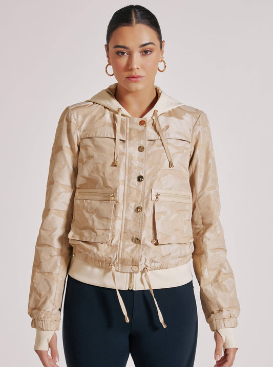 Blanc Noir - CAMO SKYFALL AVIATOR JACKET GOLD TRIMS: IRISH CREAM/ GOLD / M