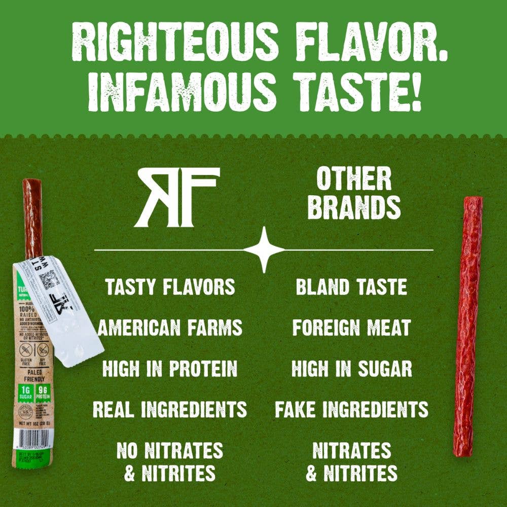 Righteous Felon Craft Jerky - Righteous Felon Lemon Pepper Turkey Stick 1oz