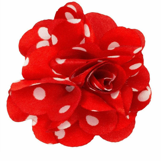 Dubal Brothers - Vittorio Vico Men's Formal Polka Dot Flower Lapel Pin: Flower Pin Suit Accessories Pins for Suit or Tuxedo by Classy Cufflinks: Red & White (44) / One Size