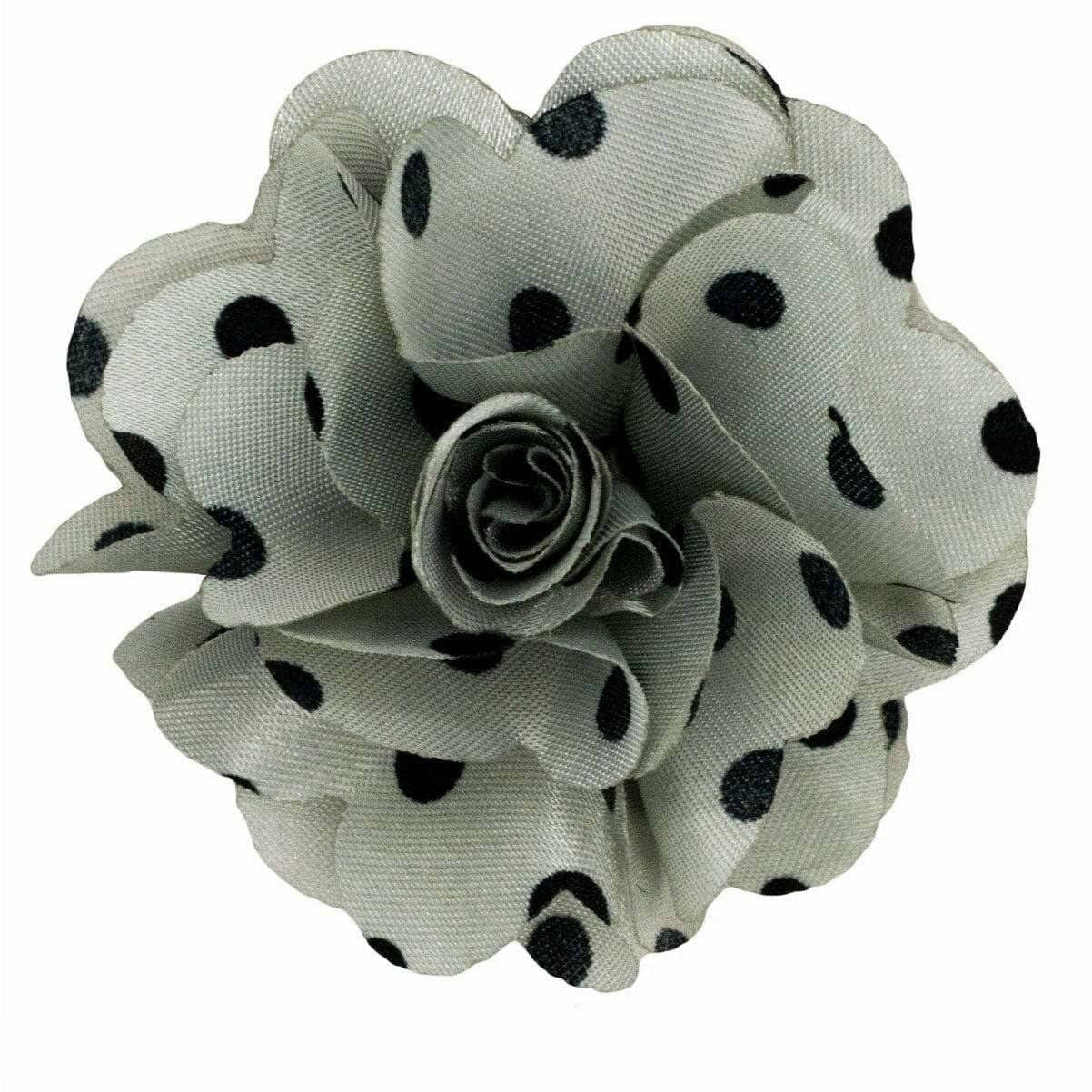 Dubal Brothers - Vittorio Vico Men's Formal Polka Dot Flower Lapel Pin: Flower Pin Suit Accessories Pins for Suit or Tuxedo by Classy Cufflinks: White & Black (39) / One Size