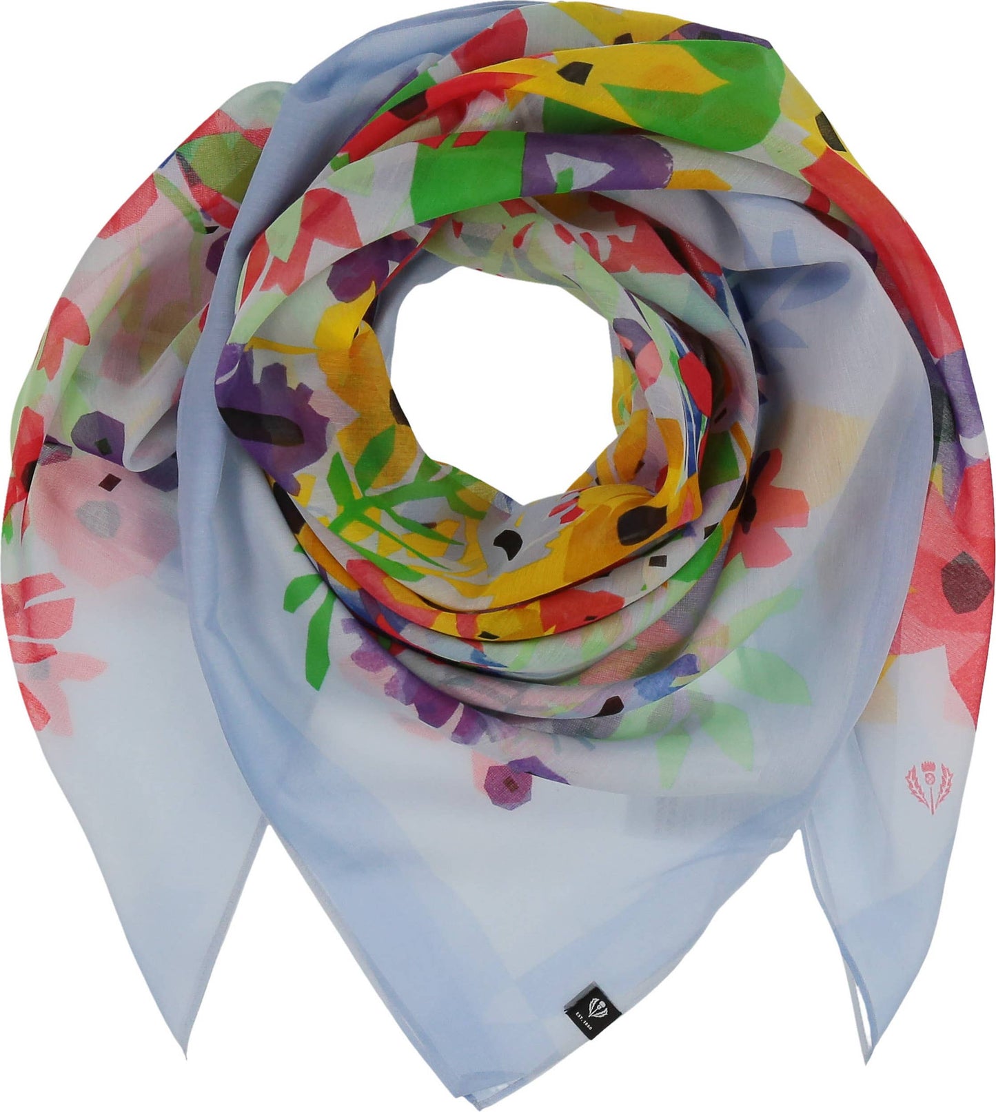 FRAAS - The Scarf Company - Floral Artistry Cotton Silk Square: Orchid Pink