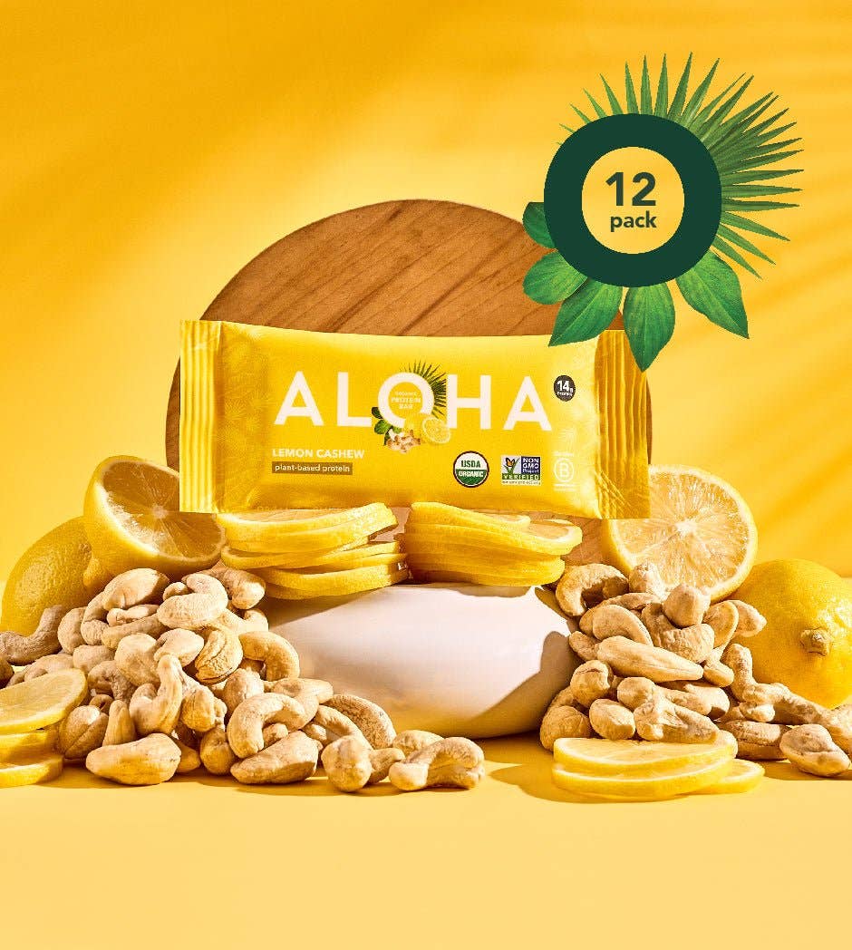 Aloha - Lemon Cashew Protein Bar: 12 Bar Box