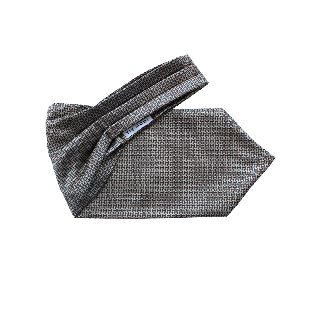 Tie Mood - Modern Interlocking Design Blue Ascot Tie: Blue