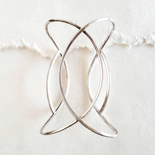 Bisjoux - Brass wire handmade designer big high quality bracelet Cuff: Silver