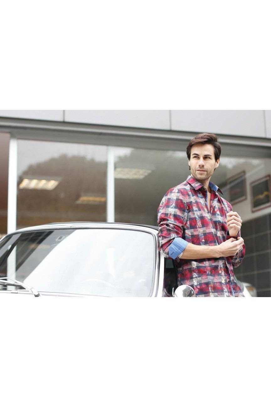 EIGHT X - DIGITAL RED PRINT SHIRT #M-503: RED / XXLARGE