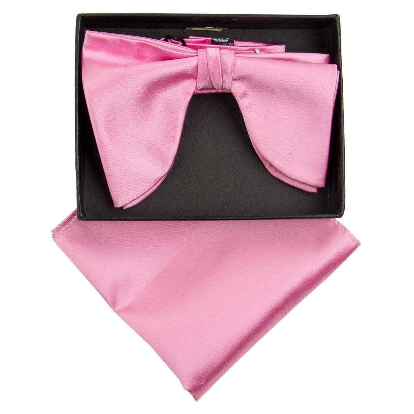 Dubal Brothers - Vittorio Farina Edwardian Bow Tie & Pocket Square by Classy Cufflinks: Black
