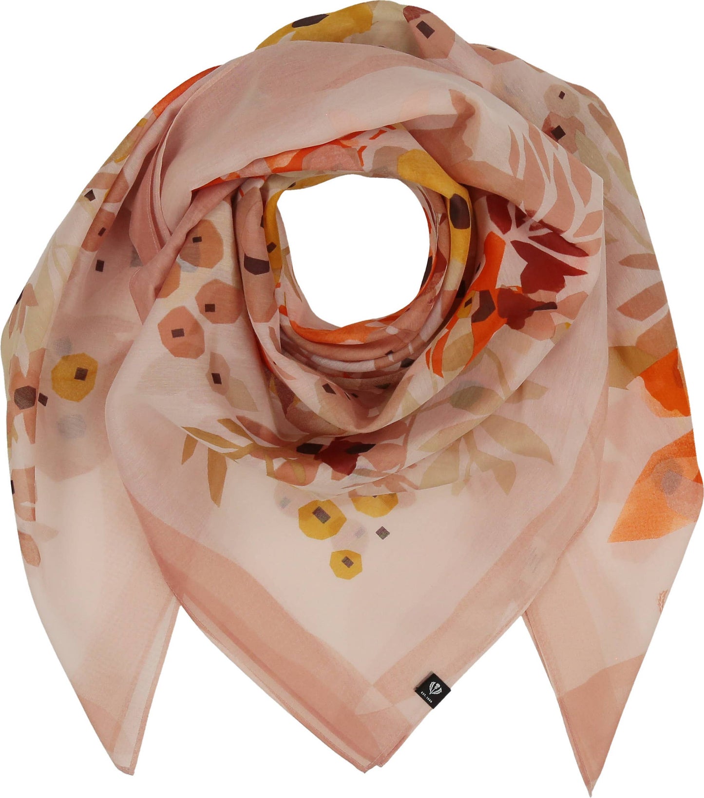 FRAAS - The Scarf Company - Floral Artistry Cotton Silk Square: Orchid Pink