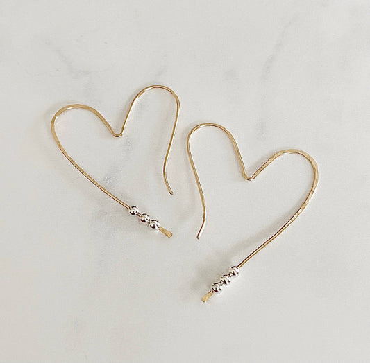 Bonnie Boardman Jewelry - Mixed metal heart hoops